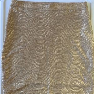 Gold Metallic Fitted Skirt